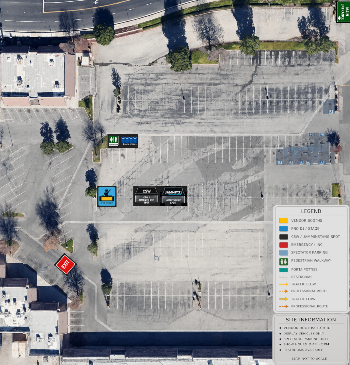 Event floor plan with numbered vendor booths