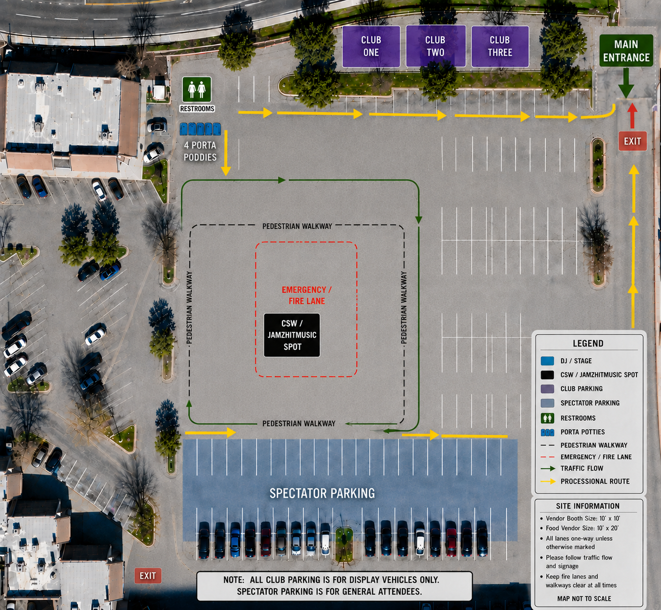Event floor plan with numbered vendor booths